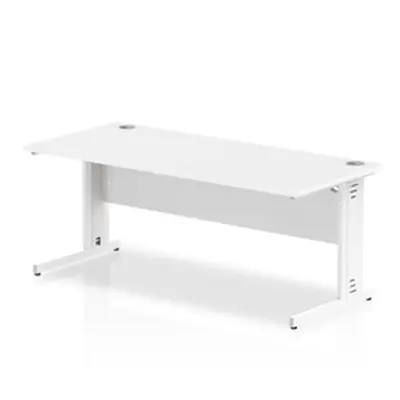 Impulse 1800/800 Rectangle White Cable Managed Leg Desk - MI002274