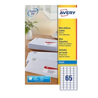 Avery Inkjet Mini Labels 38.1x21.2mm 65 Per Sheet White (1625 Pack)