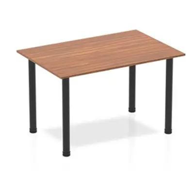 Impulse 1200mm Straight Table Walnut Top Black Post Leg