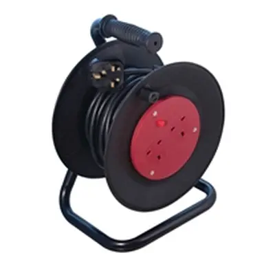 Heavy Duty 2-Way 10 Amp Extension Reel 25m Black