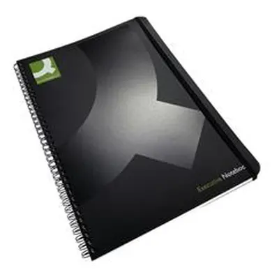 Q-Connect Polypropylene Wirebound Book 160pp A4 Black Pk 3 - KF03729