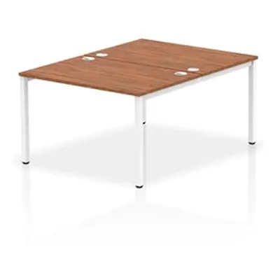 Impulse Bench B2B 2 Person 1200 White Frame Office Bench Desk Walnut