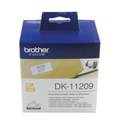 Brother DK Labels DK-11209 29mm x 62mm Black On White Small DK11209