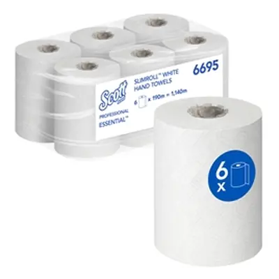 Scott Essential Slimroll Hand Towel Roll White 190m (6 Pack) 6695