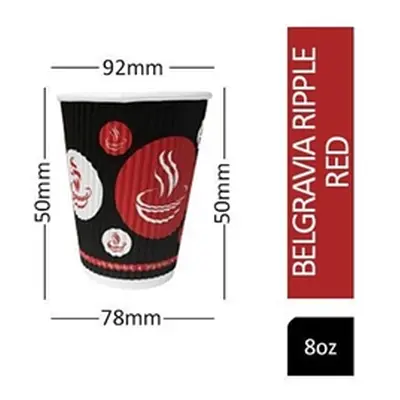 Belgravia 8oz Red Tea & Coffee Paper Cups 50's - PACK (20)