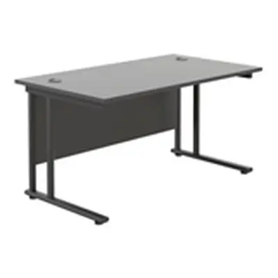 1200x800 Twin Upright Rectangular Desk Black-Black