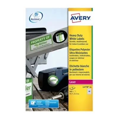 Avery Laser Label Heavy Duty 45.7x21.2mm 48 Per Sheet White (960 Pack)