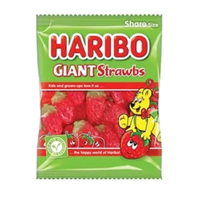 Haribo Giant Strawbs Share Size Bag 160g (12 Pack) 095730