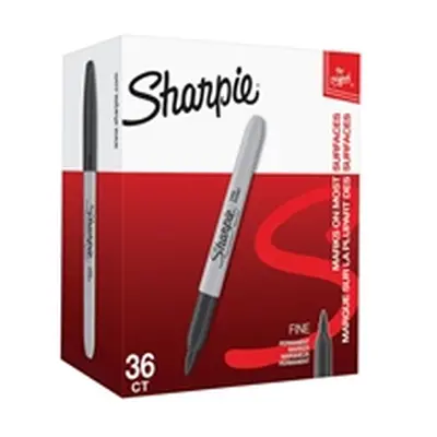 Sharpie Permanent Marker Fine Black (36 Pack)