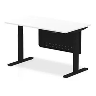 Air 1400x800 Height Adjustable Desk White Black Leg Modesty Panel