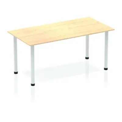 Impulse Straight Table 1400 Maple Post Leg Silver - IPLST14MPE