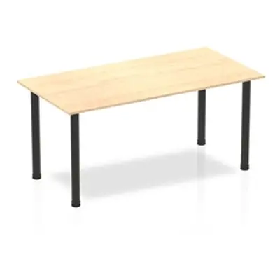 Impulse 1600mm Straight Table Maple Top Black Post Leg