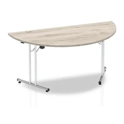 Impulse 1600mm Folding Semi-circle Table Grey Oak Top