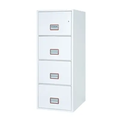 Phoenix FS2274K Vertical Fire File 4 Drawer Key Lock White FS2274K