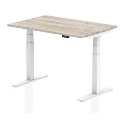 Air 1200 x 800mm Height Adjustable Desk Grey Oak Top White Leg