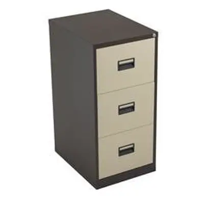 Legato Steel 3 Drawer Filing Cabinet - Coffee/Cream Ref TCS3FC-CC