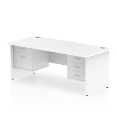 Impulse 1800 Rectangle Panel End Leg Desk White 1 x 2 - MI002269