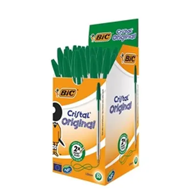 Bic Cristal Ballpoint Pen Medium Green (50 Pack)