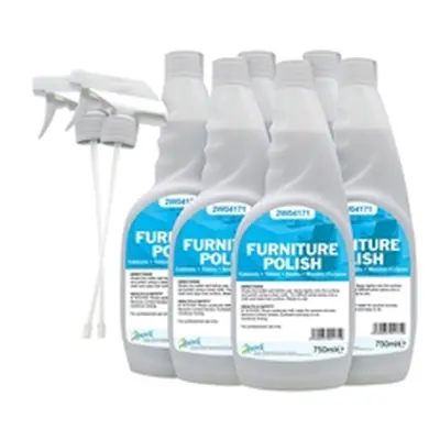 2Work Furniture Polish Trigger Spray 750ml (6 Pack) 2W07251