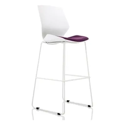 Florence White Frame High Stool in Bespoke Seat Tansy Purple