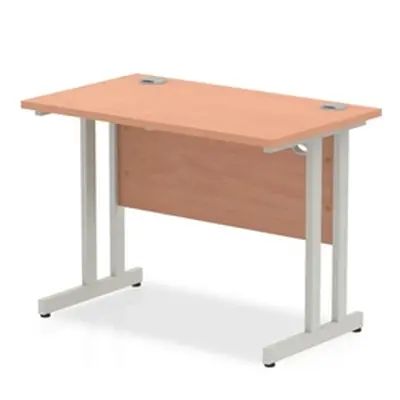 Impulse 1000/600 Rectangle Silver Cantilever Leg Desk Beech - MI001678