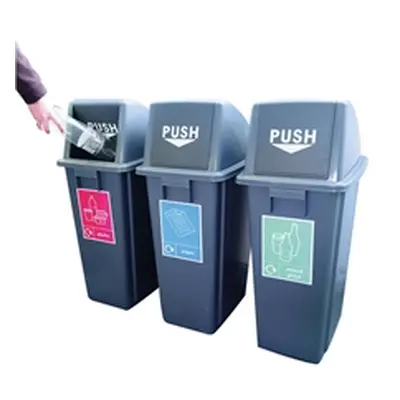 VFM Slim Recycling Bins with Range of Stickers (Set of 3) 416995