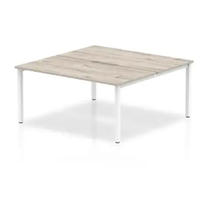 Evolve Plus 1600mm B2B 2 Person Desk Grey Oak Top White Frame