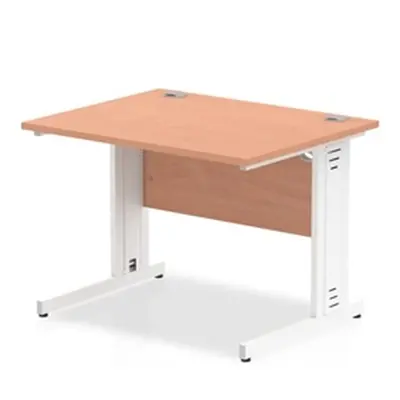 Impulse 1000/800 Rectangle White Cable Managed Leg Desk - MI001753