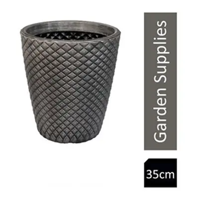 Strata Pewter Geometric Round Planter 35cm