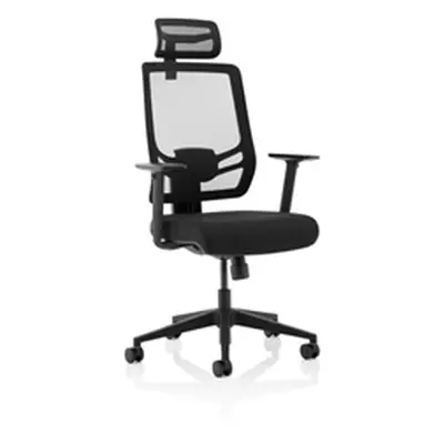 Ergo Twist Black Fabric Seat Mesh Back with Headrest