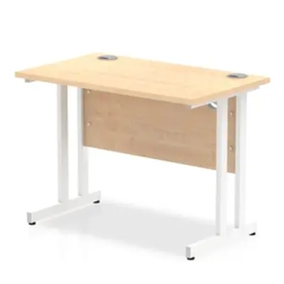 Impulse 1000/600 Rectangle White Cantilever Leg Desk Maple - MI002426