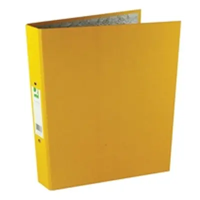 Q-Connect 2 Ring 25mm Paper Over Board Yellow A4 Binder (10 Pack)