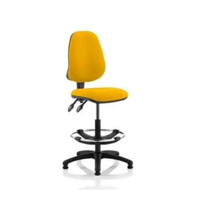 Eclipse Plus II Lever Task Operator Chair Yellow With Draughtsman Kit