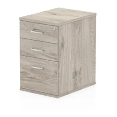 Impulse 600mm Deep Desk High Pedestal Grey Oak