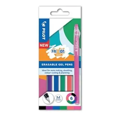 Pilot FriXion Ball Stick Erasable Gel Pens Wallet Assorted (Pack 6)