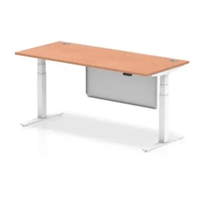 Air 1800x800 Height Adjustable Desk Beech CP White Leg Modesty Panel