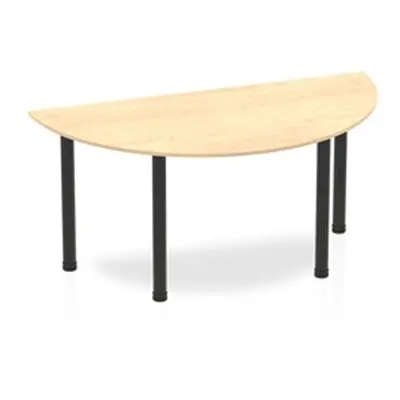 Impulse 1600mm Semi-Circle Table Maple Top Black Post Leg