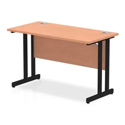 Impulse 1200 x 600mm Straight Desk Beech Top Black Cantilever Leg