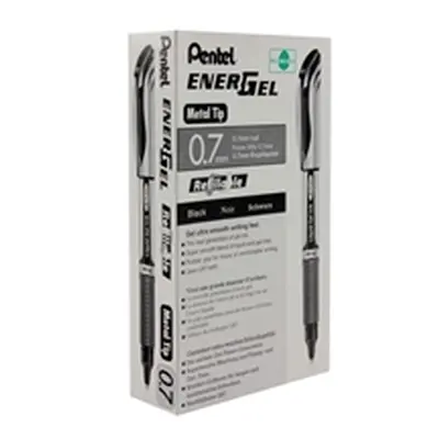 Pentel EnerGel Xm Rollerball Pen Medium Black (Pack of 12) BL57-A