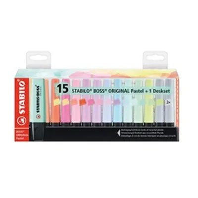 Stabilo Boss Original Highlighters Desk Set Pastel (Pack 15) 7015-02-5