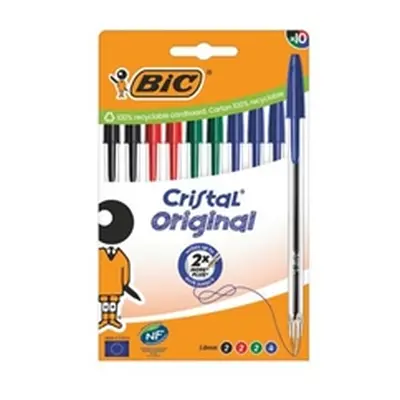 Bic Cristal Ballpoint Pen Medium Assorted (Pack of 10) 516354