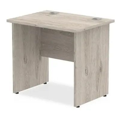 Impulse 800 x 600mm Straight Desk Grey Oak Top Panel End Leg