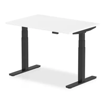 Air 1200 x 800mm Height Adjustable Desk White Top Black Leg