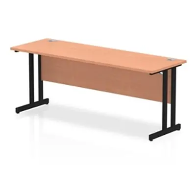 Impulse 1800 x 600mm Straight Desk Beech Top Black Cantilever Leg