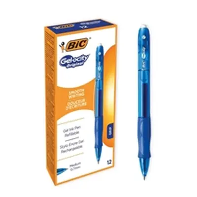 Bic Gel-ocity Original Gel Pen Retractable Medium Blue (12 Pack)