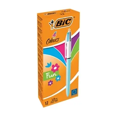 Bic 4 Colours Fun Retractable Ballpoint Pen (12 Pack) 887777