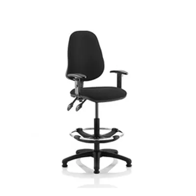 Eclipse Plus II Lever Task Operator Chair Black Height Adjustable Arms