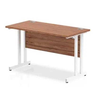 Impulse 1200/600 Rectangle White Cantilever Leg Desk Walnut - MI001915