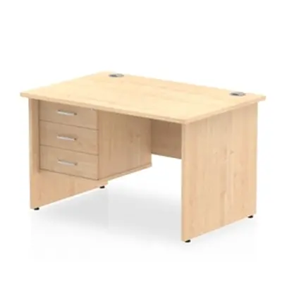 Impulse 1200 Rectangle Panel End Leg Desk Maple 1 x 3 - MI002480