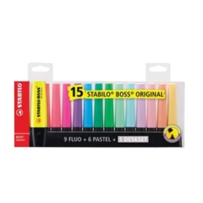 Stabilo Boss Original Highlighter Desk Set Assorted (Pack 15) 1868221